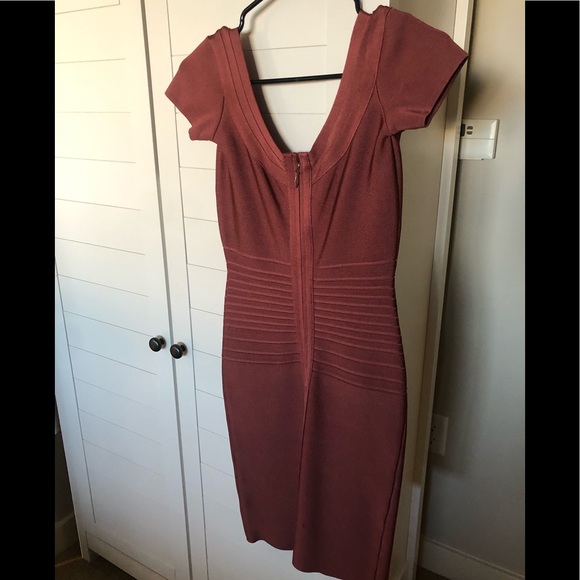 Herve Leger light mauve midi dress - Picture 5 of 5